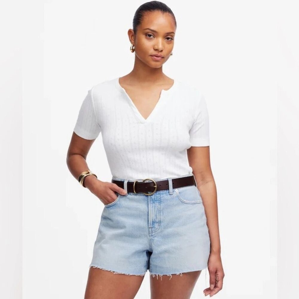 Madewell Light Blue The Perfect Jean Shorts 30 NWT